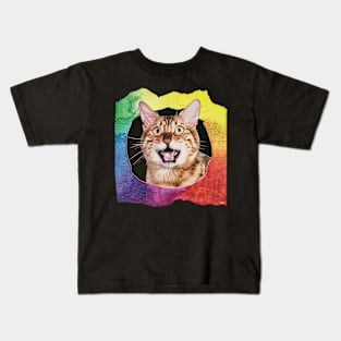 Cat eat drink and be meowy Kids T-Shirt